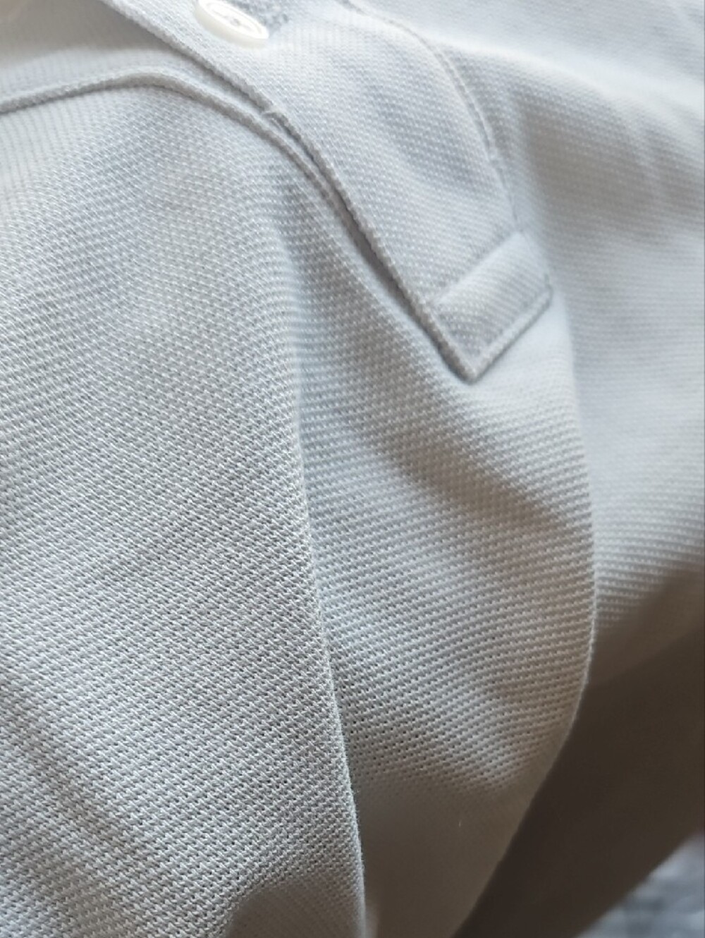 J. Crew Men's Classic Long-Sleeve Pique Polo – Stone - Picture 3 of 5